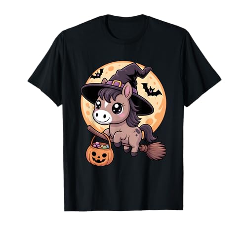 Pferd Hexenhut Kürbis Halloween Kostüm Herren Damen Kinder T-Shirt Pferd Hexenhut Kürbis Halloween Kostüm Herren Damen Kinder T-Shirt von Horse Lover Halloween Party Wear