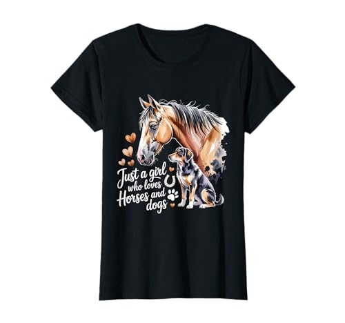Nur EIN Mädchen, das Pferde, Hunde, Reiten liebt T-Shirt Nur EIN Mädchen, das Pferde, Hunde, Reiten liebt T-Shirt von Horse Lover Horseback Riding