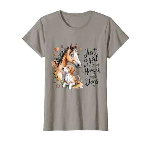 Nur EIN Mädchen, das Pferde und Hunde liebt Reiten T-Shirt Nur EIN Mädchen, das Pferde und Hunde liebt Reiten T-Shirt von Horse Lover Horseback Riding