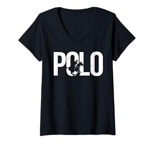 Damen Polo Athletes Polospieler Reiten T-Shirt mit V-Ausschnitt von Horse Polo Gifts For Men Women