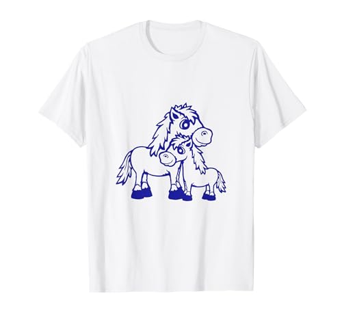 2 Pferde Familie Liebe Kind Papa Mama Vater Muttertag Pony T-Shirt von Horse Pony Cute Foal Riding Hobby Fun Animal Lover