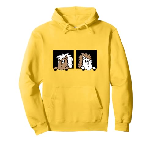 2 Pferde Look Out Stall Bauernhof Tür Reitfreunde Mädchen Team Pullover Hoodie von Horse Pony Cute Foal Riding Hobby Fun Animal Lover