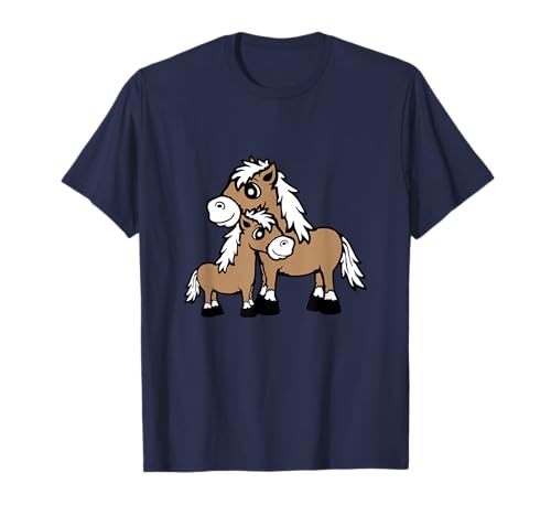 Pferd Familie Liebe Kind Papa Mama Vater Muttertag Pony T-Shirt von Horse Pony Cute Foal Riding Hobby Fun Animal Lover