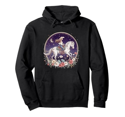 Cowgirl Reitpferd im Wildblumenfeld Blumenpferd Mädchen Pullover Hoodie Cowgirl Reitpferd im Wildblumenfeld Blumenpferd Mädchen Pullover Hoodie von Horse Riding Gifts for Women & Girls