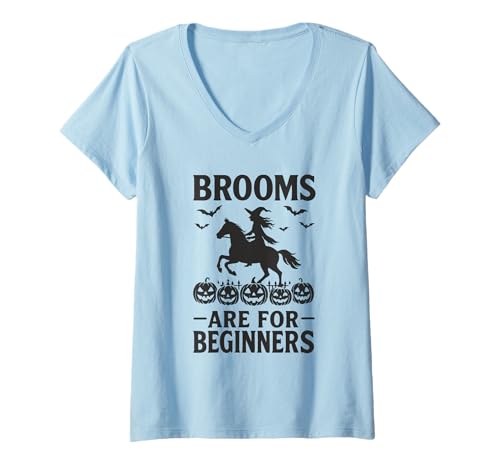 Damen Halloween Reitbesen sind für Anfänger Hexenpferd T-Shirt mit V-Ausschnitt Damen Halloween Reitbesen sind für Anfänger Hexenpferd T-Shirt mit V-Ausschnitt von Horse Riding Lover Witch Halloween Costume