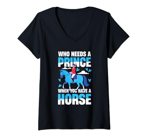Damen Reiten für eine Frau T-Shirt mit V-Ausschnitt Damen Reiten für eine Frau T-Shirt mit V-Ausschnitt von Horse Riding Passion Equestrian Love