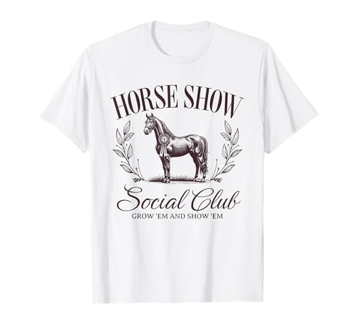 Pferdeshow Social Club Show Scheune Mom Equestrian Mama T-Shirt von Horse Show T-Shirt Co.