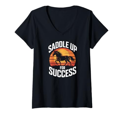 Damen Sattel Up For Success Pferdetrainer Spirit T-Shirt mit V-Ausschnitt Damen Sattel Up For Success Pferdetrainer Spirit T-Shirt mit V-Ausschnitt von Horse Trainer Passionate Riders Enthusiasts