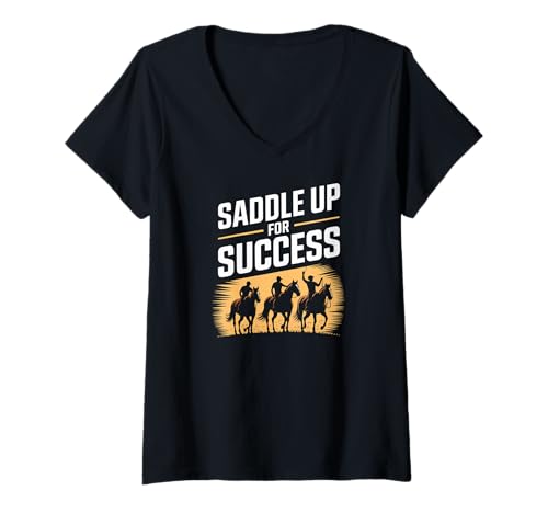 Damen Sattel Up for Success Pferdetrainer T-Shirt mit V-Ausschnitt Damen Sattel Up for Success Pferdetrainer T-Shirt mit V-Ausschnitt von Horse Trainer Saddle Up Success Riders