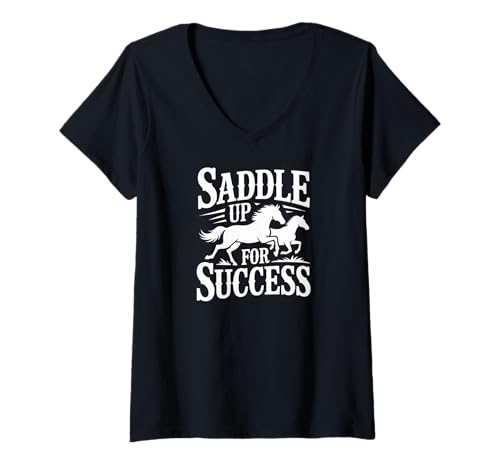 Damen Sattel Up For Success Pferdetrainer T-Shirt mit V-Ausschnitt Damen Sattel Up For Success Pferdetrainer T-Shirt mit V-Ausschnitt von Horse Trainer Saddle Up Success