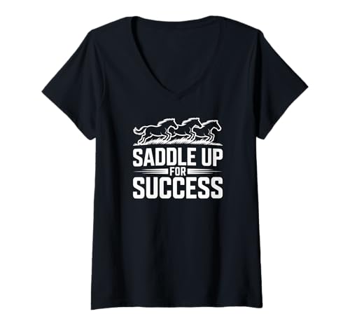 Damen Sattel Up For Success Pferdetraining T-Shirt mit V-Ausschnitt Damen Sattel Up For Success Pferdetraining T-Shirt mit V-Ausschnitt von Horse Training Enthusiasts Collective