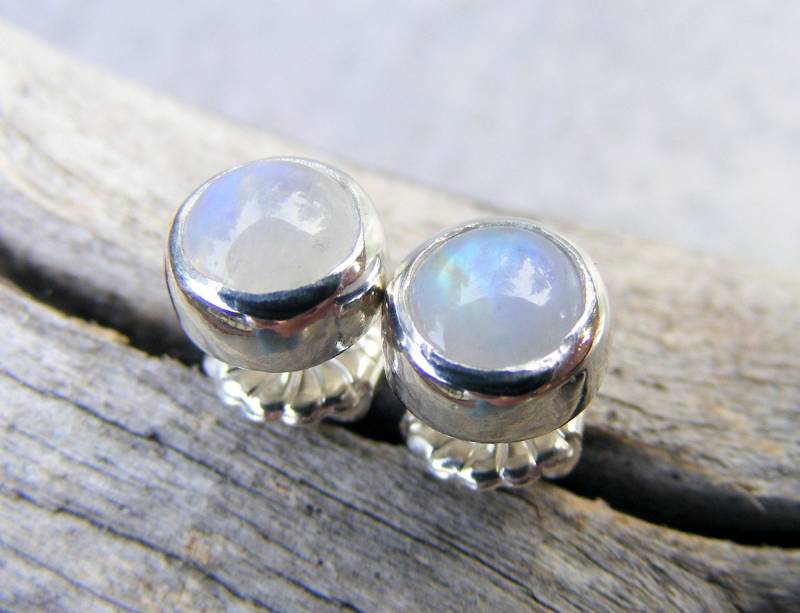 Mondstein Ohrstecker, Regenbogen Ohrringe, Schmuck Mondstein Ohrstecker, Regenbogen Ohrringe, Schmuck von HorseCreekJewelry
