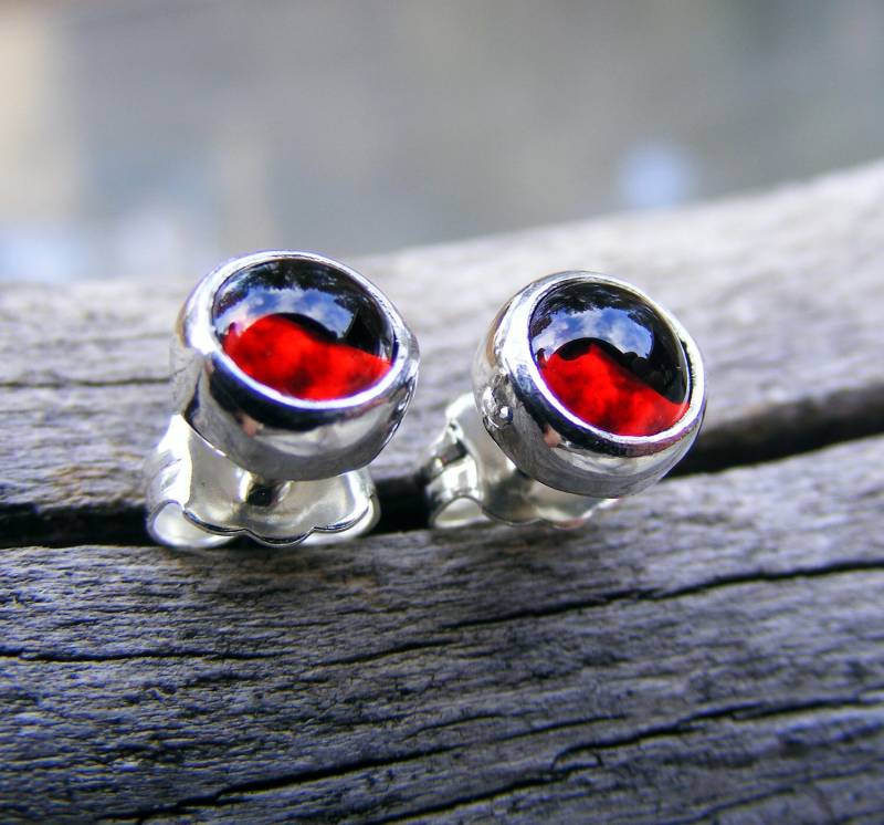 Roter Granat Ohrstecker Sterling Silber Ohrringe, Rhodolith Edelstein Januar Birthstone Schmuck, Helene's Dreams Roter Granat Ohrstecker Sterling Silber Ohrringe, Rhodolith Edelstein Januar Birthstone Schmuck, Helene's Dreams von HorseCreekJewelry
