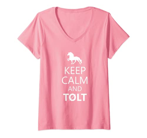 Damen Keep Calm And Tolt – Islandic Horse Lovers T-Shirt T-Shirt mit V-Ausschnitt Damen Keep Calm And Tolt – Islandic Horse Lovers T-Shirt T-Shirt mit V-Ausschnitt von HorseLovers24
