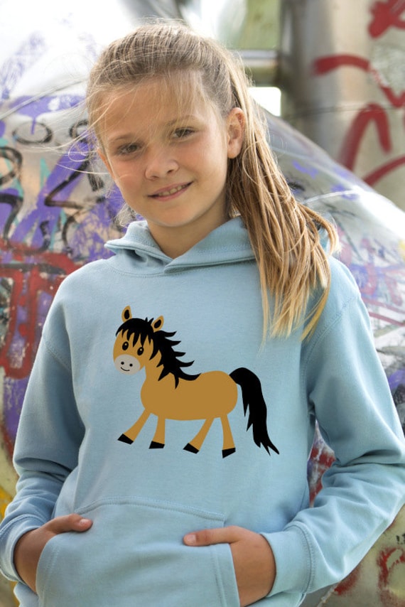 Kinder Pferde/Pony Kapuzenpulli - Cute von HorseShirts