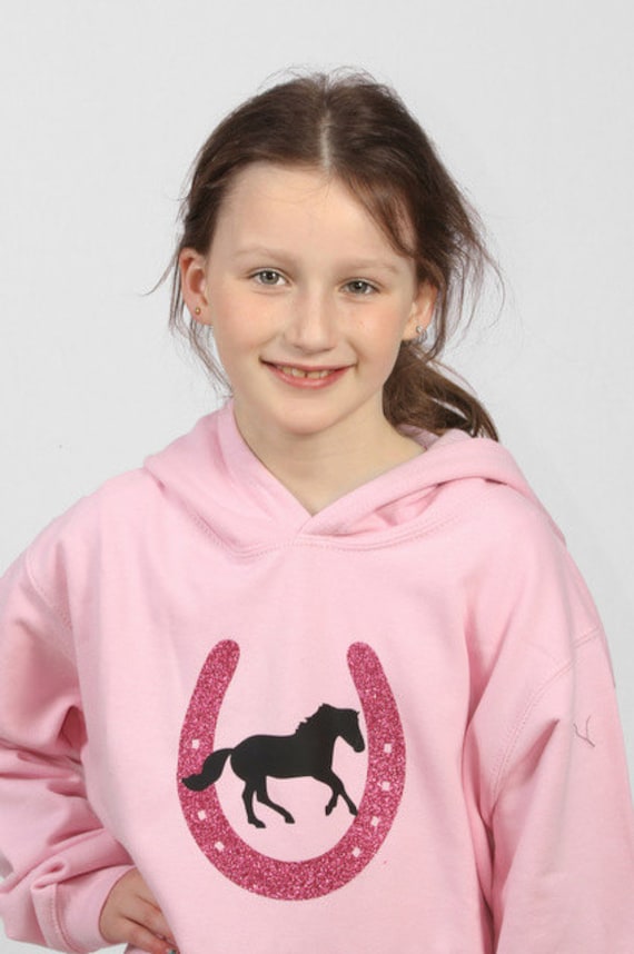 Pferde Sweatshirt Mit Glitzer Hufeisen von HorseShirts