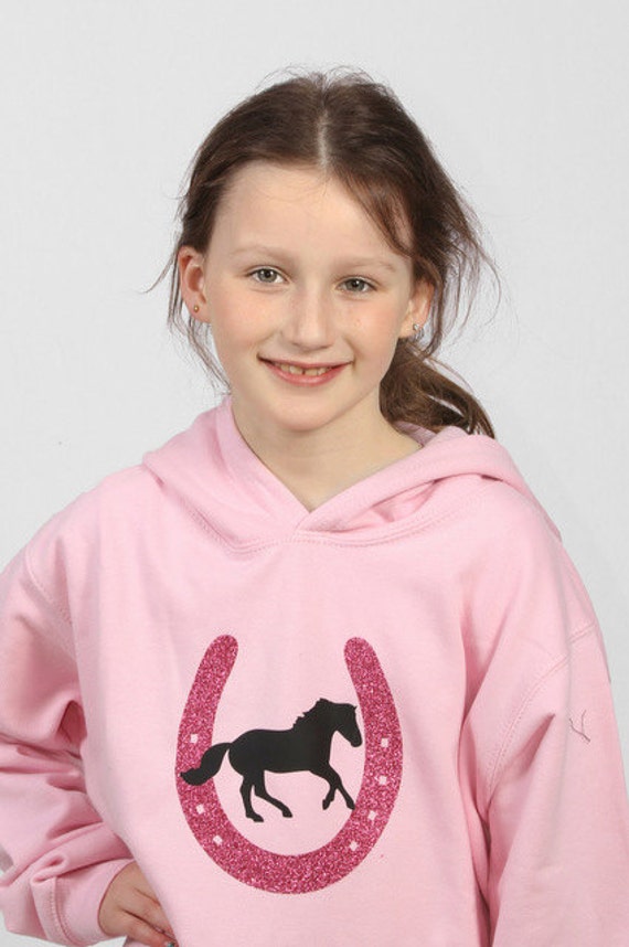 Pferde Sweatshirt Mit Glitzer Hufeisen von HorseShirts