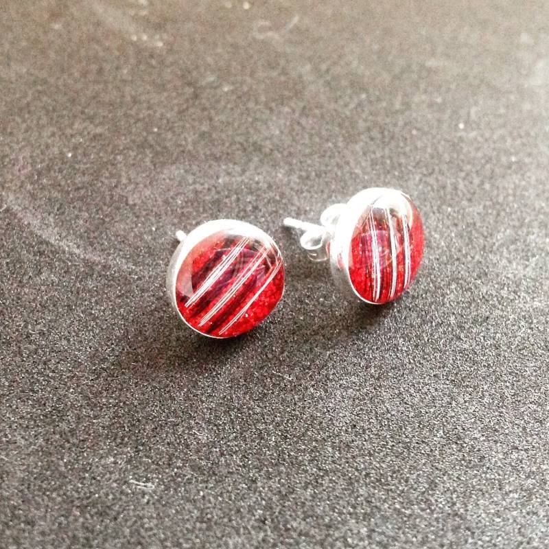 sterling Silber Memorial Harz Ohrringe Mit Asche Oder Haar von Horsepetjewellery