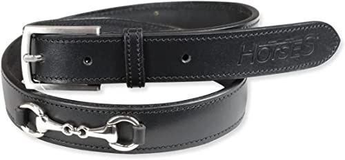 Horses Grace Gürtel Schwarz 95 cm, Reitgürtel für Ritter und Amazon, weich und langlebig, unterstützt und trägt zu einem unauffälligen Stil bei von Horses