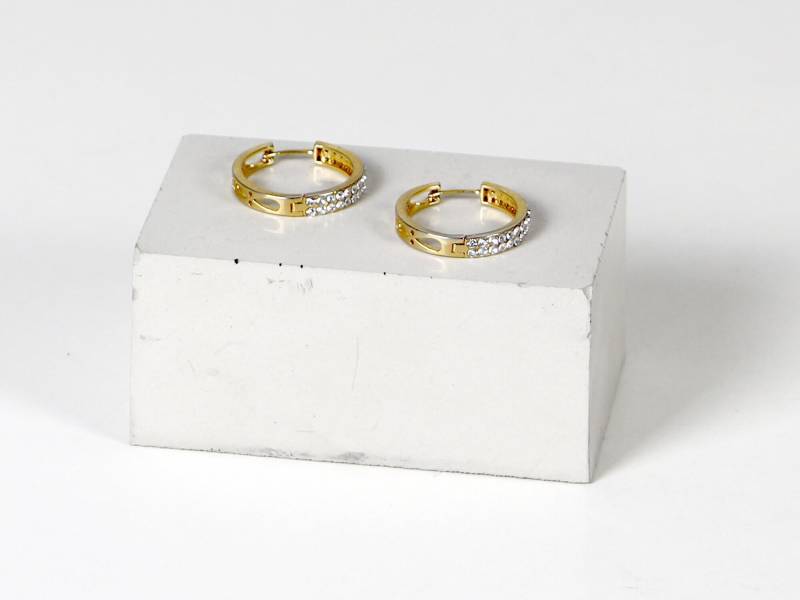 Runde Vintage Messing Ohrringe Mit Glitzersteinen von HorsesForCourses