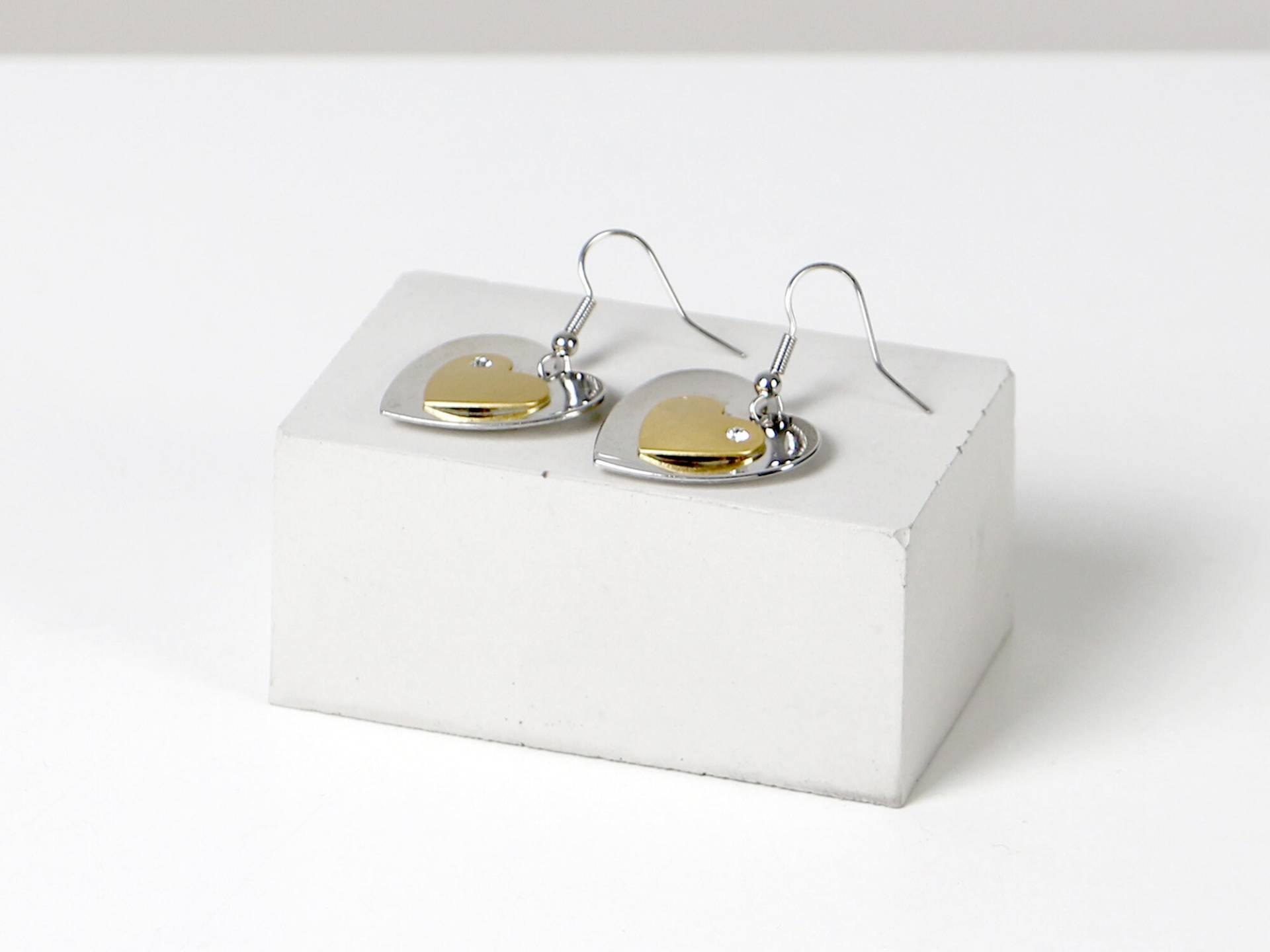 Vintage Ohrringe Gold Und Silber Herzen von HorsesForCourses