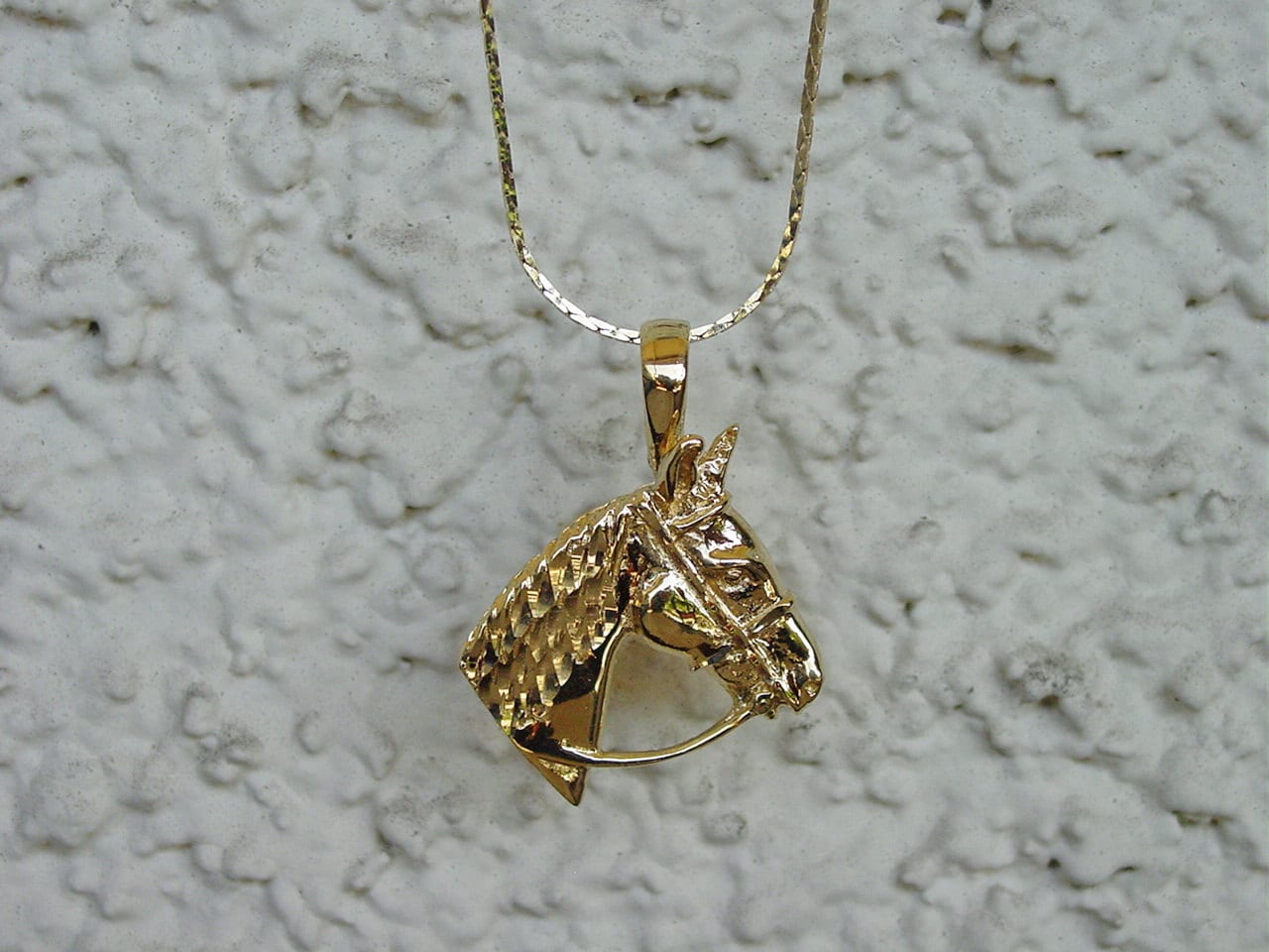 Pferdekopf Reiter Schmuck Anhänger & 18" Kette Halskette 14K Vergoldet Tolles Detail Pferdekopf Reiter Schmuck Anhänger & 18" Kette Halskette 14K Vergoldet Tolles Detail von Horsetrader21
