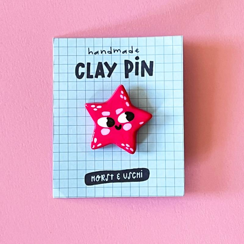 Claypin Stern Handgemacht | Süßer Sternen-Pin Polymerton Pin Unikat Claypin Stern Handgemacht | Süßer Sternen-Pin Polymerton Pin Unikat von HorstUndUschi