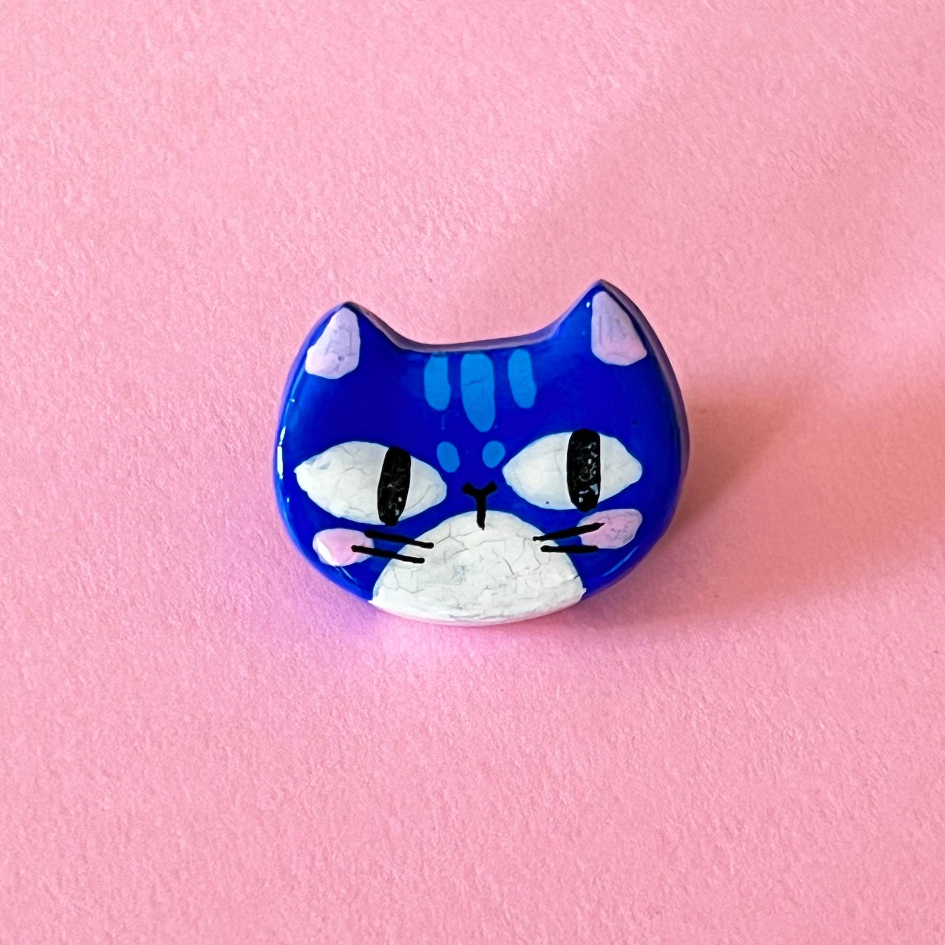 Katzenpin Blau | Polymerton Pin Katze Handgemacht Fimo Unikat Brosche Katzenpin Blau | Polymerton Pin Katze Handgemacht Fimo Unikat Brosche von HorstUndUschi
