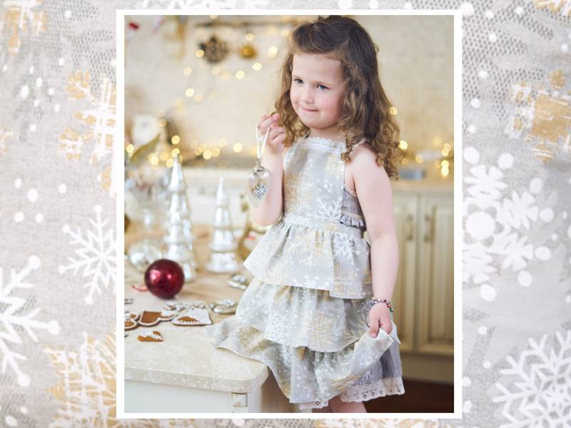 Schneeflocke Weihnachten Kinderschürze Rüschen Spitze Urlaub Schürze von HortensiasHome