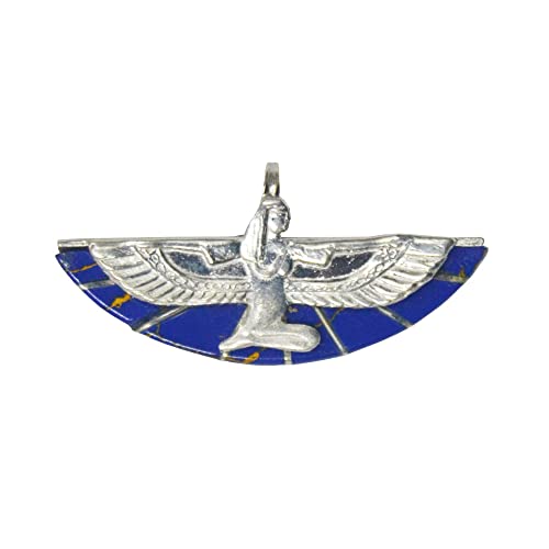 Ägyptischer Anhänger der Göttin ISIS Mutter Königin der Göttin aller Götter ist die Göttin der Liebe aus Silber und Lapislazuli, Silber von Horus Artesanía de Egipto