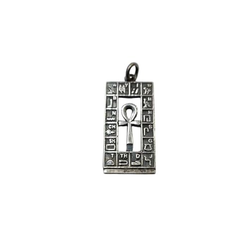 Ägyptischer Ankh-Anhänger aus Silber, ägyptisches Kreuz, Schutzamulett, 4,5 cm x 1,8 cm, mit verstellbarer schwarzer Kordel Ägyptischer Ankh-Anhänger aus Silber, ägyptisches Kreuz, Schutzamulett, 4,5 cm x 1,8 cm, mit verstellbarer schwarzer Kordel von Horus Artesanía de Egipto