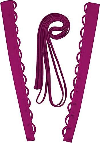 Hoseirty 3 Stück DIY Damen Schwarz Hochzeitskleid Schlaufen Verstellbare Passform Satin Korsett Rücken Kit Set Schnürung für formelle Ballkleider 40,6 cm, fuchsia, 42 von Hoseirty