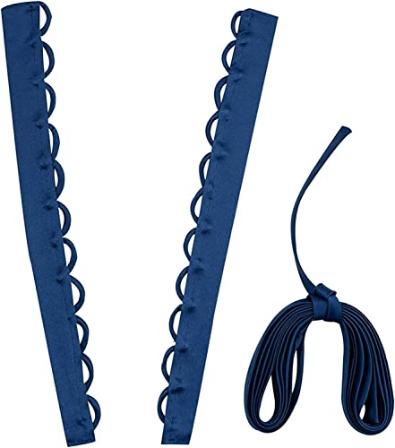 Hoseirty 3 Stück DIY Damen Schwarz Hochzeitskleid Schlaufen Verstellbare Passform Satin Korsett Rücken Kit Set Schnürung für formelle Ballkleider 40,6 cm, navy, 42 von Hoseirty