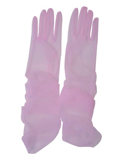 Hoseirty Damen-Handschuhe, lang, Tüll, Hochzeit, Party, für Braut, 69,8 cm, Ellenbogenlänge, Vintage, durchscheinend, Teeparty, Abend, Abschlussball, Opern, Party, Handschuhe, hellrosa von Hoseirty