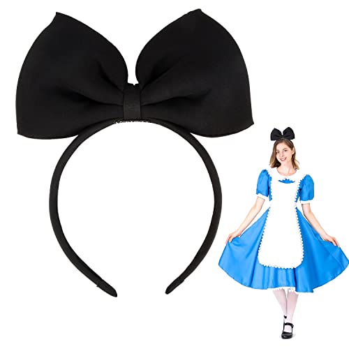 Haarreif Schwarz Schleife, Hoshin Alice im Wunderland Schwarzer Haarreifen mit Schleife für Damen Kinder von Hoshin