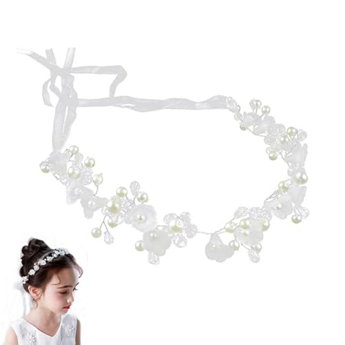 Braut Stirnband Kristall Haarschmuck, Haarschmuck Kommunion Mädchen, Hochzeit Kopfschmuck Blumen mit Perlen, für Bräute, Brautjungfern, Blumenmädche Braut Stirnband Kristall Haarschmuck, Haarschmuck Kommunion Mädchen, Hochzeit Kopfschmuck Blumen mit Perlen, für Bräute, Brautjungfern, Blumenmädche von Hoshisea