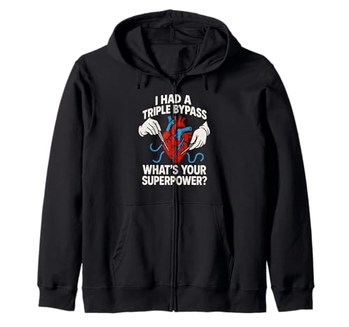 Heart Surgery I Survived Triple Bypass Fun Herren Superpower Kapuzenjacke von Hospital Patient Surgery Recover Doctor Nurse Gear