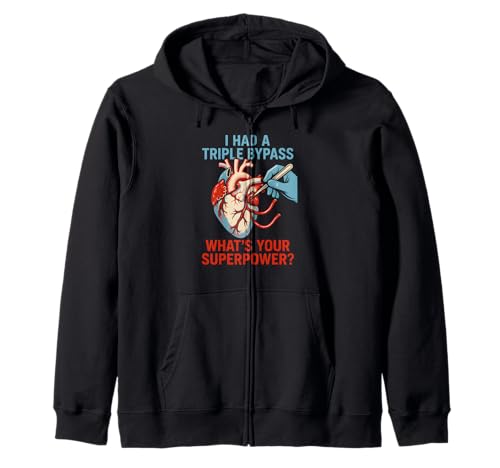 Heart Surgery I Survived Triple Bypass Fun Herren Superpower Kapuzenjacke von Hospital Patient Surgery Recover Doctor Nurse Gear
