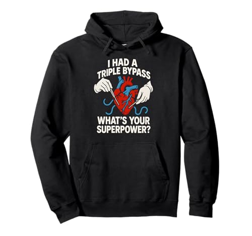 Heart Surgery I Survived Triple Bypass Fun Herren Superpower Pullover Hoodie von Hospital Patient Surgery Recover Doctor Nurse Gear