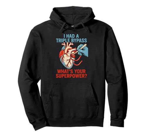 Heart Surgery I Survived Triple Bypass Fun Herren Superpower Pullover Hoodie von Hospital Patient Surgery Recover Doctor Nurse Gear