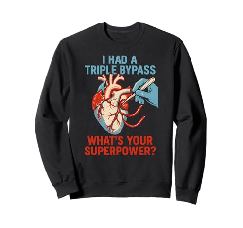 Heart Surgery I Survived Triple Bypass Fun Herren Superpower Sweatshirt von Hospital Patient Surgery Recover Doctor Nurse Gear