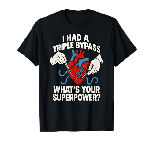 Heart Surgery I Survived Triple Bypass Fun Herren Superpower T-Shirt von Hospital Patient Surgery Recover Doctor Nurse Gear