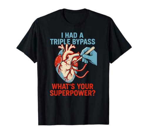 Heart Surgery I Survived Triple Bypass Fun Herren Superpower T-Shirt von Hospital Patient Surgery Recover Doctor Nurse Gear