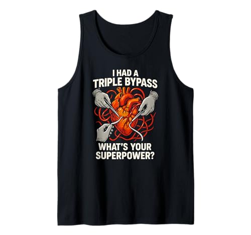 Heart Surgery I Survived Triple Bypass Fun Herren Superpower Tank Top von Hospital Patient Surgery Recover Doctor Nurse Gear