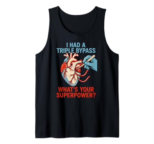 Heart Surgery I Survived Triple Bypass Fun Herren Superpower Tank Top von Hospital Patient Surgery Recover Doctor Nurse Gear