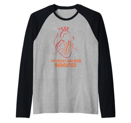 Heart Surgery Patient Been Rerouted Funny Men Get Well Raglan von Hospital Patient Surgery Recover Doctor Nurse Gear
