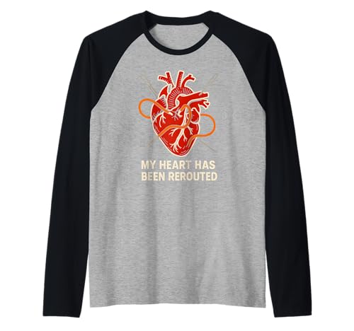 Heart Surgery Patient Been Rerouted Funny Men Get Well Raglan von Hospital Patient Surgery Recover Doctor Nurse Gear