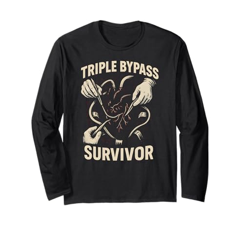Heart Surgery Patient Triple Bypass Survivor Men Get Well Langarmshirt von Hospital Patient Surgery Recover Doctor Nurse Gear
