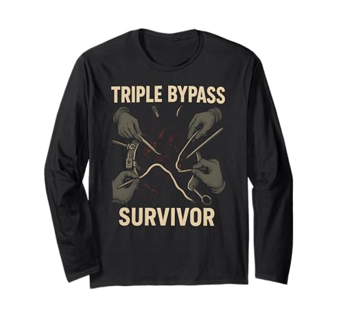 Heart Surgery Patient Triple Bypass Survivor Men Get Well Langarmshirt von Hospital Patient Surgery Recover Doctor Nurse Gear