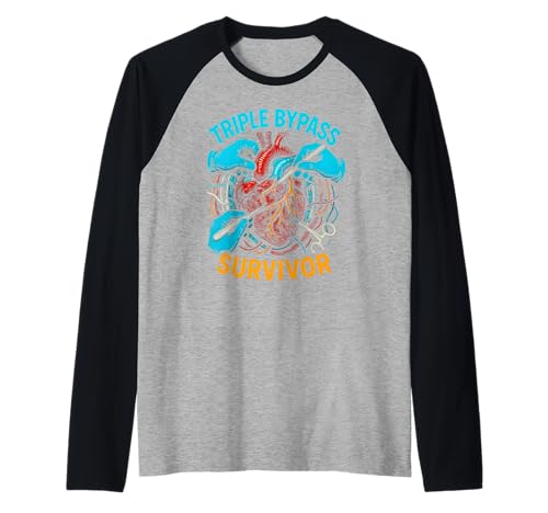 Heart Surgery Patient Triple Bypass Survivor Men Get Well Raglan von Hospital Patient Surgery Recover Doctor Nurse Gear